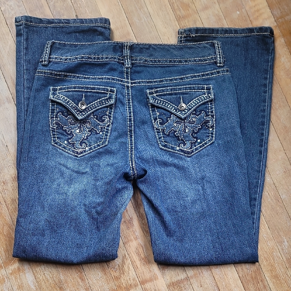 Nine West Dark Blue Boot Cut Jeans with Detailed Stitching